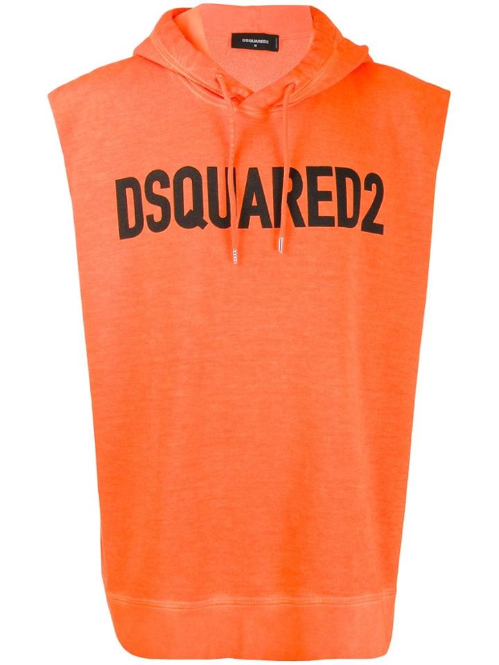 Dsquared2 Sleeveless Hoodie - Orange