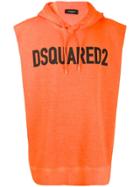 Dsquared2 Sleeveless Hoodie - Orange