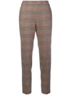 Alberto Biani Checked Cropped Trousers - Brown