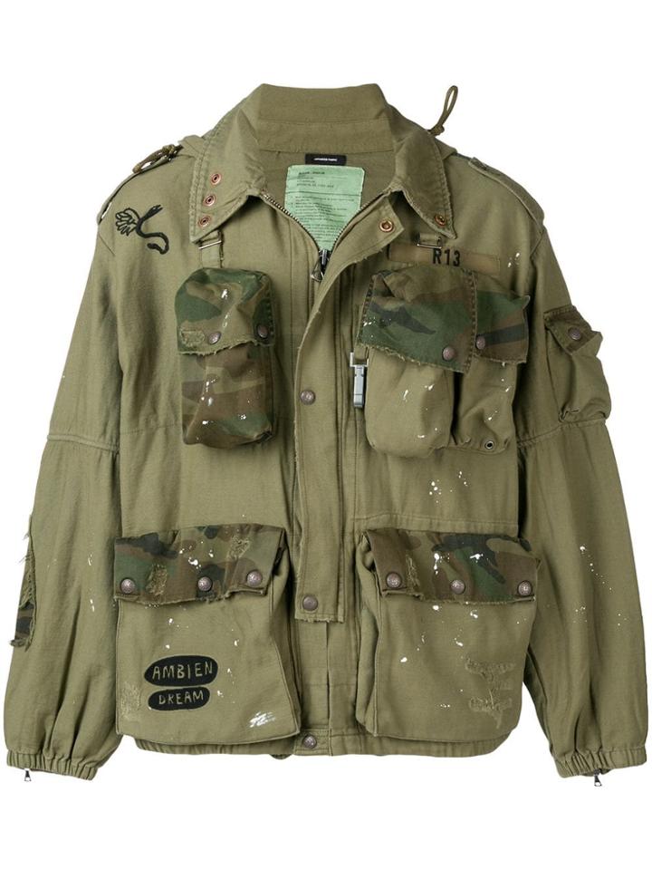 R13 Hooded Multi-pocket Jacket - Green