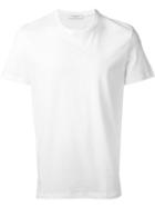 Paolo Pecora Embroidered Logo T-shirt, Men's, Size: M, White, Cotton