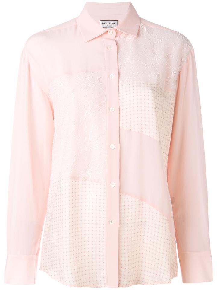 Paul & Joe - Patchwork Shirt - Women - Silk/viscose - 2, Nude/neutrals, Silk/viscose