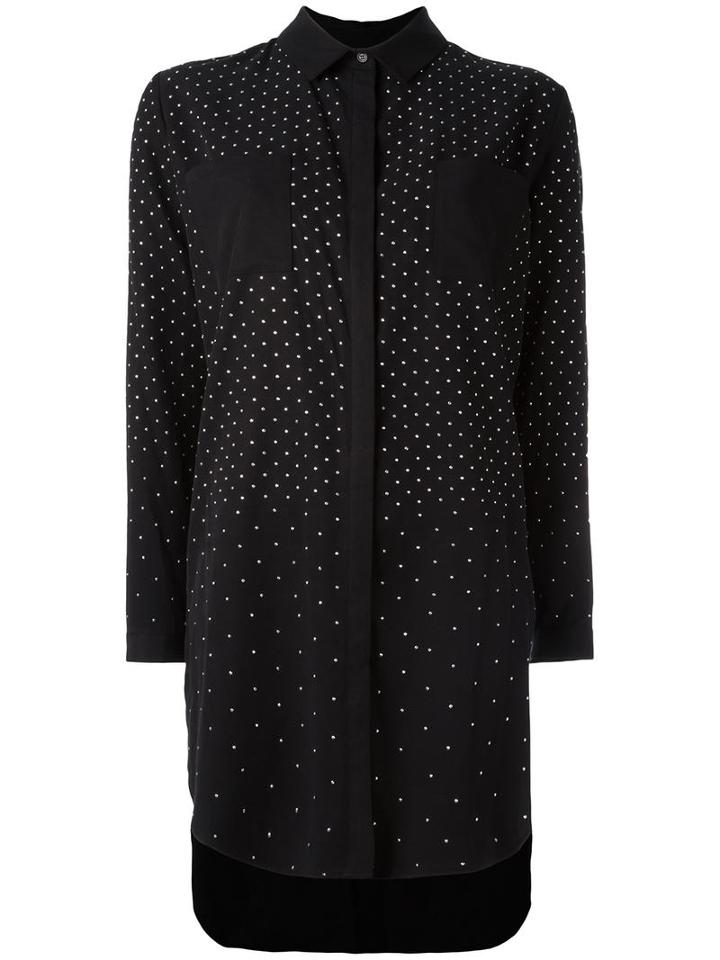 Twin-set Polka Dot Oversized Shirt, Women's, Size: Small, Black, Lyocell