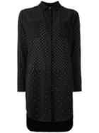 Twin-set Polka Dot Oversized Shirt, Women's, Size: Small, Black, Lyocell