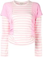 Comme Des Garçons Pre-owned Layered Striped Top - Pink