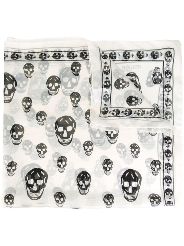 Alexander Mcqueen 'skull' Scarf, Men's, Nude/neutrals, Silk