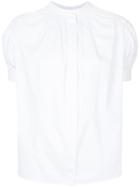 Jil Sander Pleated Shoulder Mandarin Collar Shirt - White