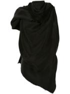 Aganovich Asymmetric Draped Top - Black