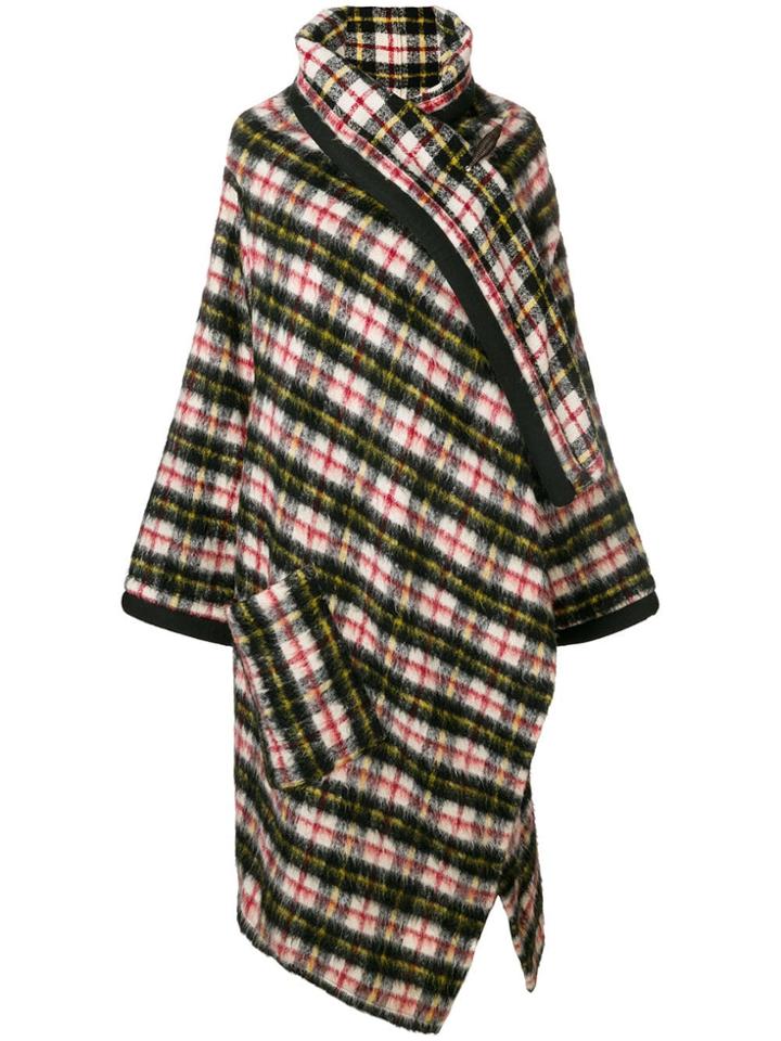Jean Paul Gaultier Pre-owned Check Shawl-collar Coat - Black