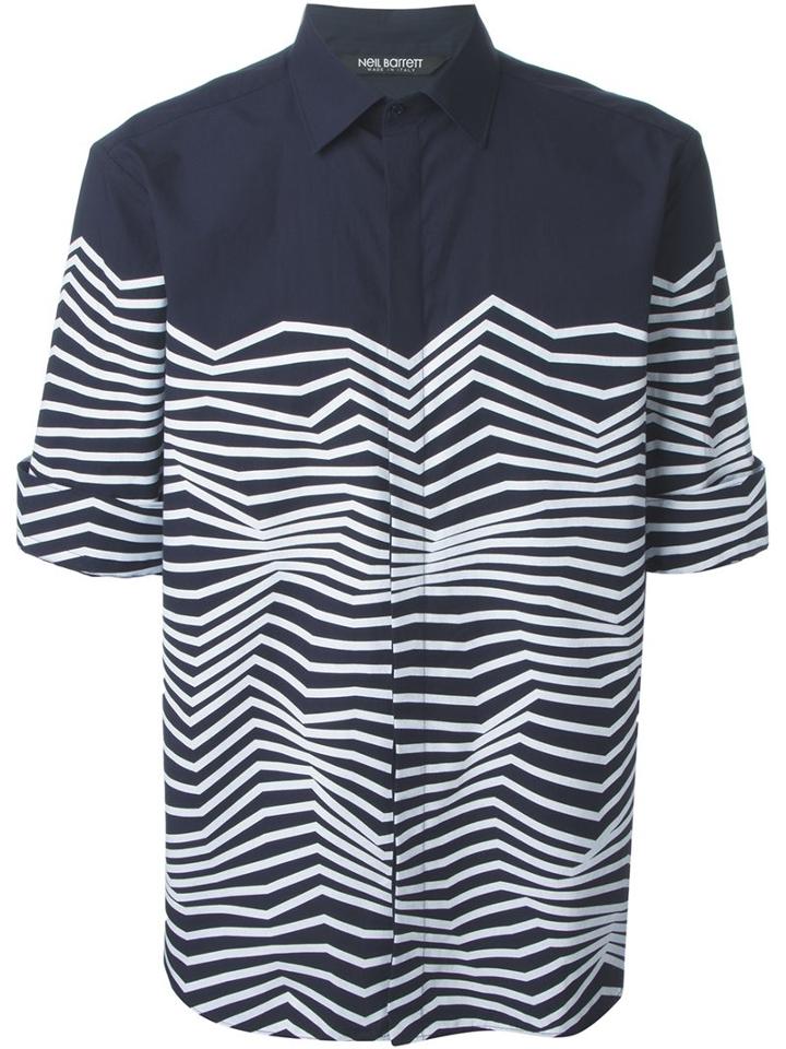Neil Barrett Wavy Striped Shirt