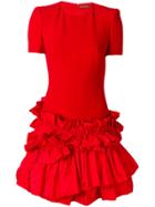 Alexander Mcqueen Frill Trimmed Dress - Red