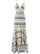 Alexis Tiered Plunge Neck Dress - Multicolour
