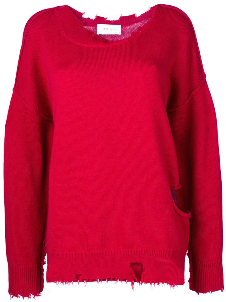 Iro Ripped Sweatshirt - Red