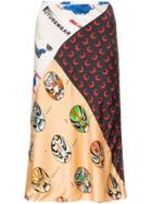 Marine Serre Mix Print Straight Midi-skirt - Multicoloured