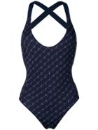 Stella Mccartney Logo Printed Swimsuit - Blue