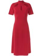 Talie Nk - Midi Dress - Women - Viscose/polyimide - G, Red, Viscose/polyimide