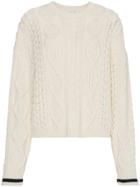 Saint Laurent Contrast Cuff Cable Knit Sweater - Unavailable