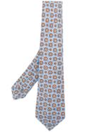 Kiton Pattern Print Tie - Blue