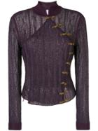 Christian Dior Vintage Toggle Fastening Knitted Blouse - Pink & Purple