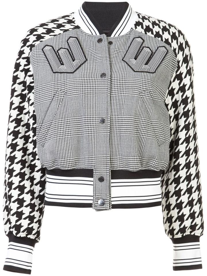 Off-white Cropped Bomber Jacket - Black
