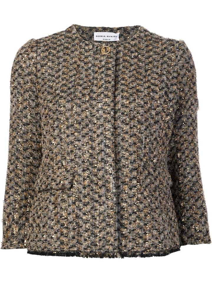 Sonia Rykiel Three-quarters Sleeve Jacket, Women's, Size: 38, Nude/neutrals, Mohair/wool/polyamide-8