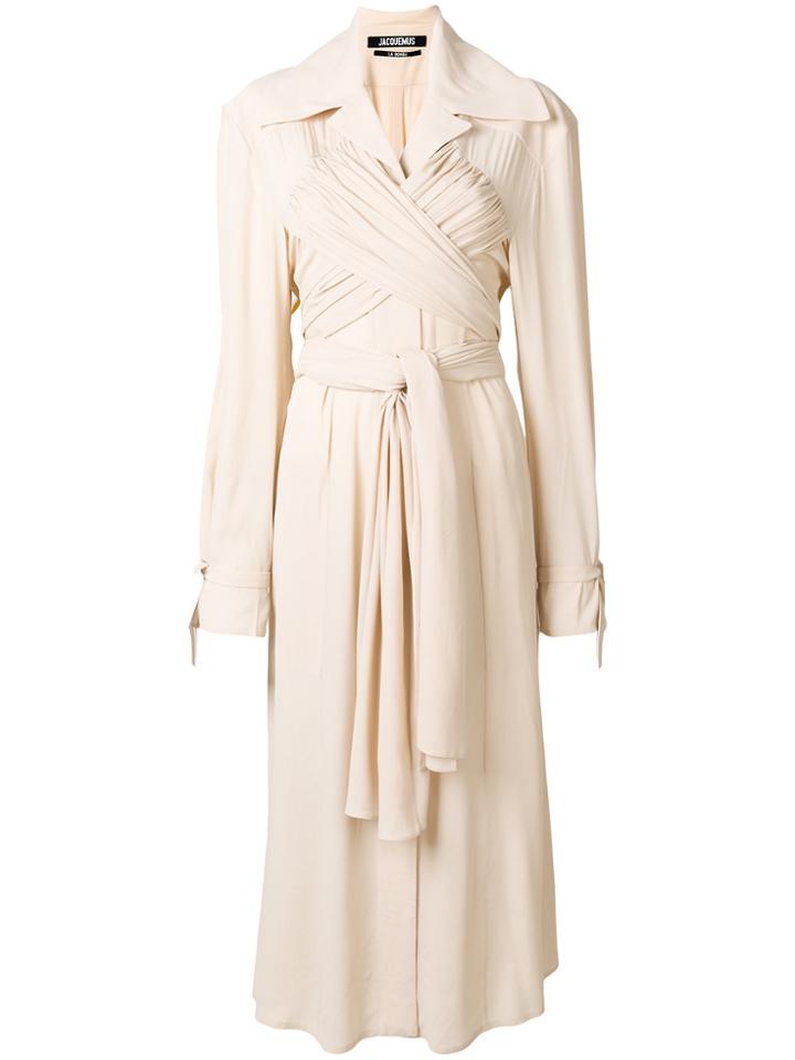 Jacquemus Wrap Front Trench Dress - Nude & Neutrals