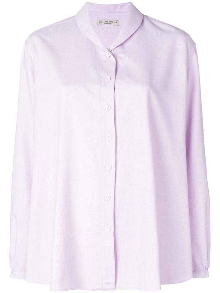 Holland & Holland Long-sleeve Flared Blouse - Pink & Purple
