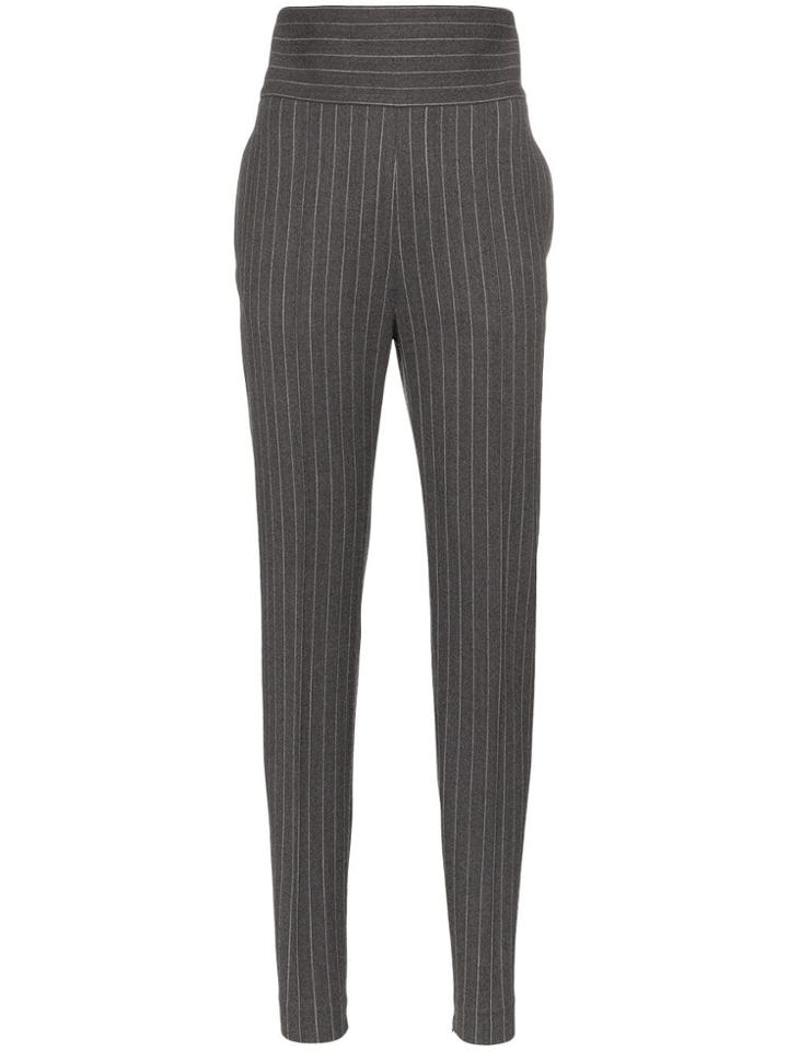 Alexandre Vauthier High-waisted Pinstripe Trousers - Grey