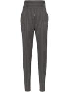 Alexandre Vauthier High-waisted Pinstripe Trousers - Grey