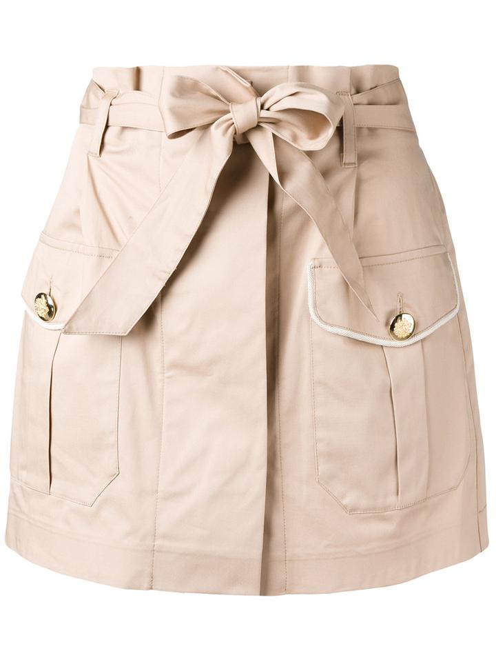 Christian Pellizzari Bow Tie Skorts, Women's, Size: 42, Nude/neutrals, Cotton/sinflex