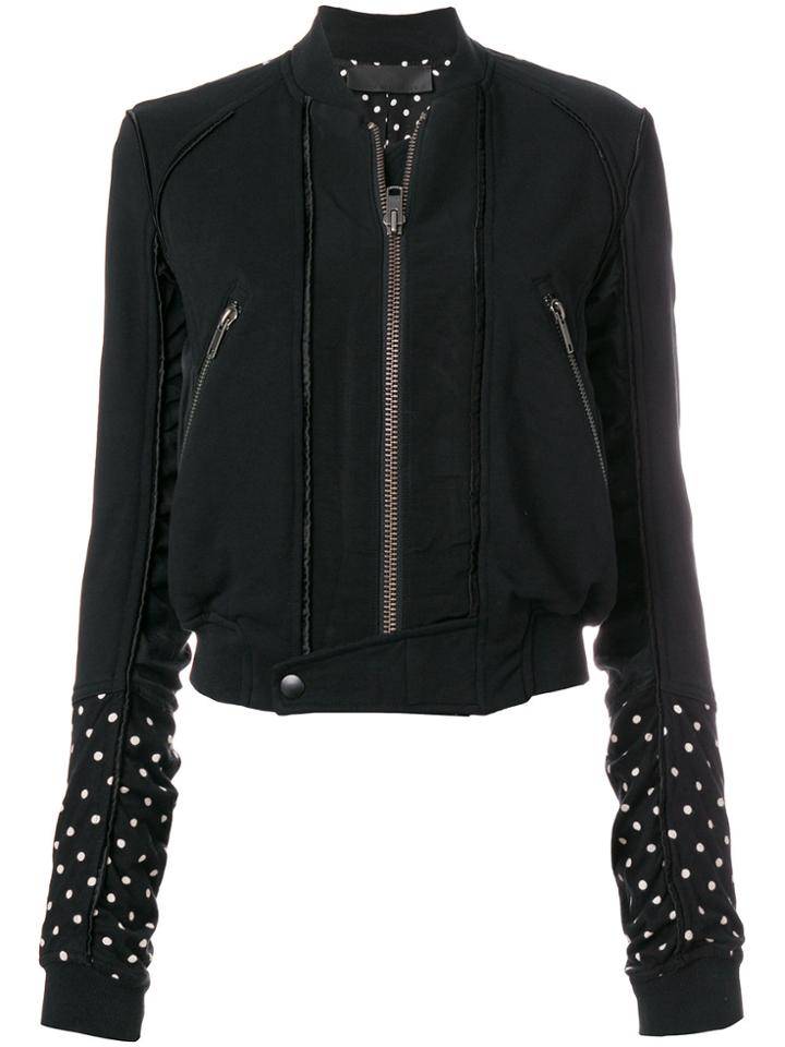 Haider Ackermann Mixed Fabric Bomber - Black