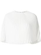 Sara Battaglia Pleated Blouse - White