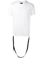Les Hommes Strap Detail T-shirt, Men's, Size: Medium, White, Cotton