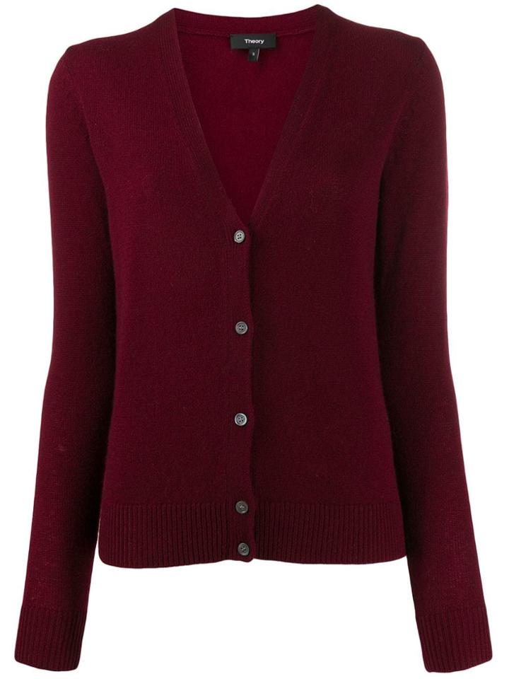 Theory V-neck Cardigan - Red