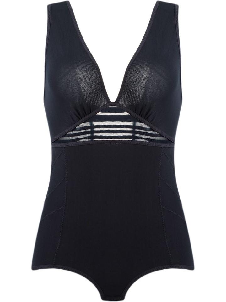 Giuliana Romanno Sheer Panels Body, Women's, Size: M, Black, Polyamide/spandex/elastane
