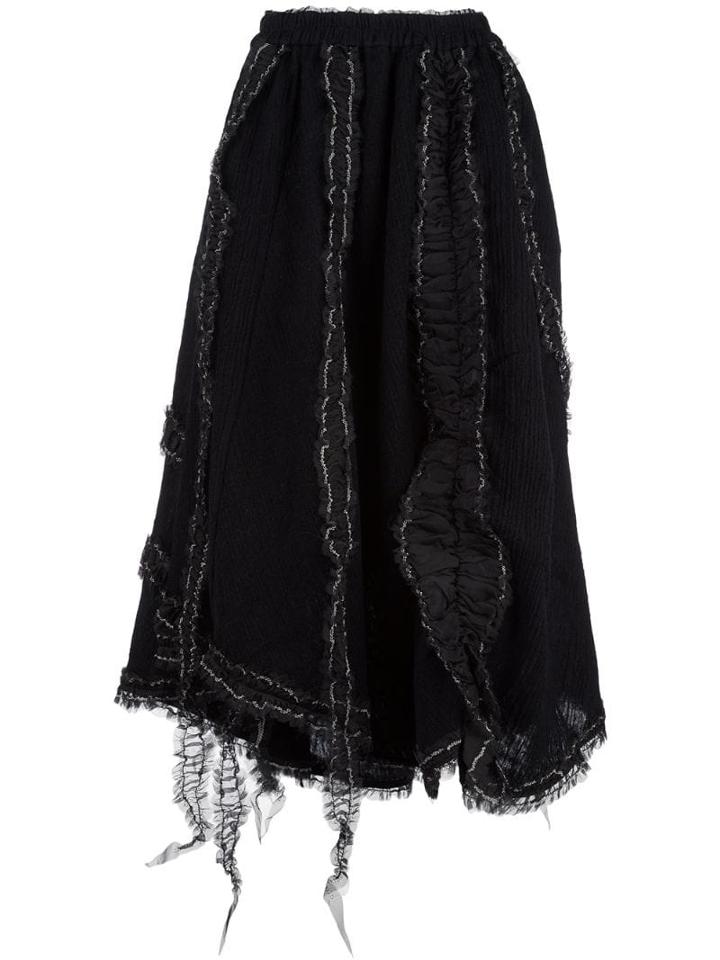 Renli Su Asymmetric Flared Skirt - Black