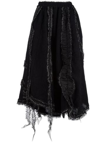 Renli Su Asymmetric Flared Skirt - Black