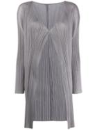 Pleats Please By Issey Miyake Pleated Long Sleeve Jacket - Grey