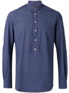 Mp Massimo Piombo Collarless Shirt - Blue