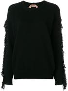 No21 Fringe Trim Sweater - Black