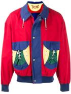 Jc De Castelbajac Vintage 1980's Colour Block Bomber Jacket - Red