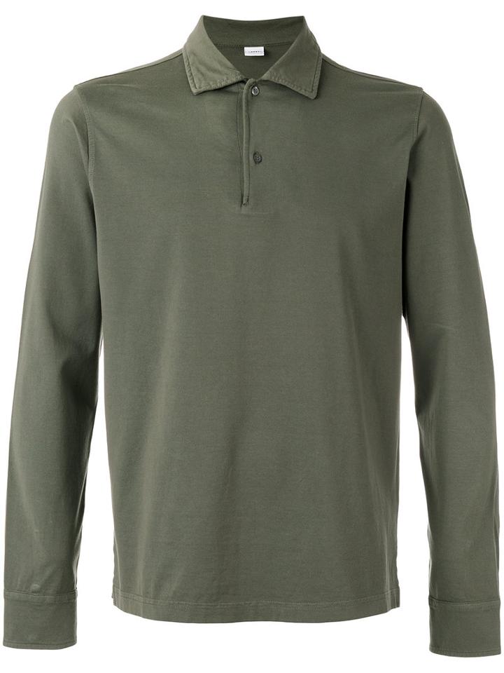 Aspesi Longsleeved Polo Shirt, Men's, Size: Large, Green, Cotton