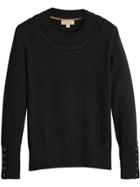 Burberry Cable Knit Yoke Cashmere Sweater - Black