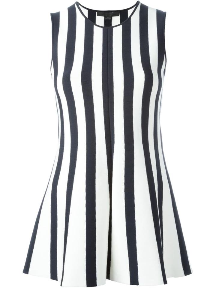 Alexander Wang Striped Peplum Tank Top, Women's, Size: M, Blue, Viscose/nylon/spandex/elastane