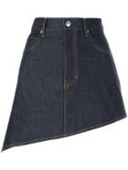 Helmut Lang Asymmetric Denim Skirt - Blue