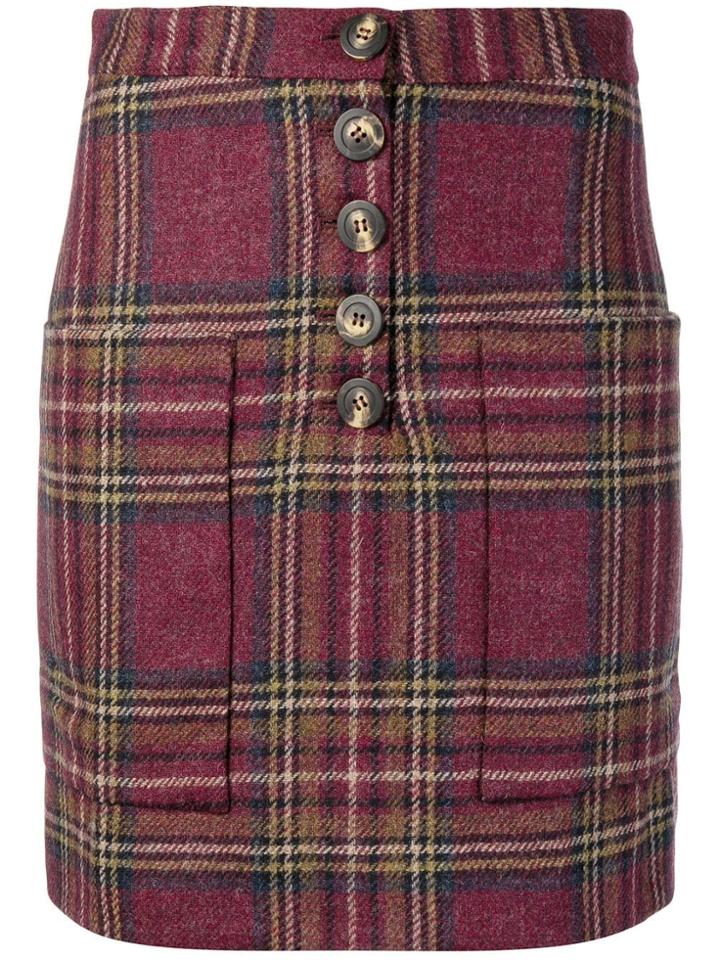 Maison Père Tartan Short Skirt - Pink