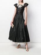 Valentino Vintage Embroidered Ball Gown - Black