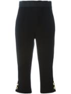 Dolce & Gabbana Cropped Trousers, Women's, Size: 44, Black, Polyester/spandex/elastane/wool