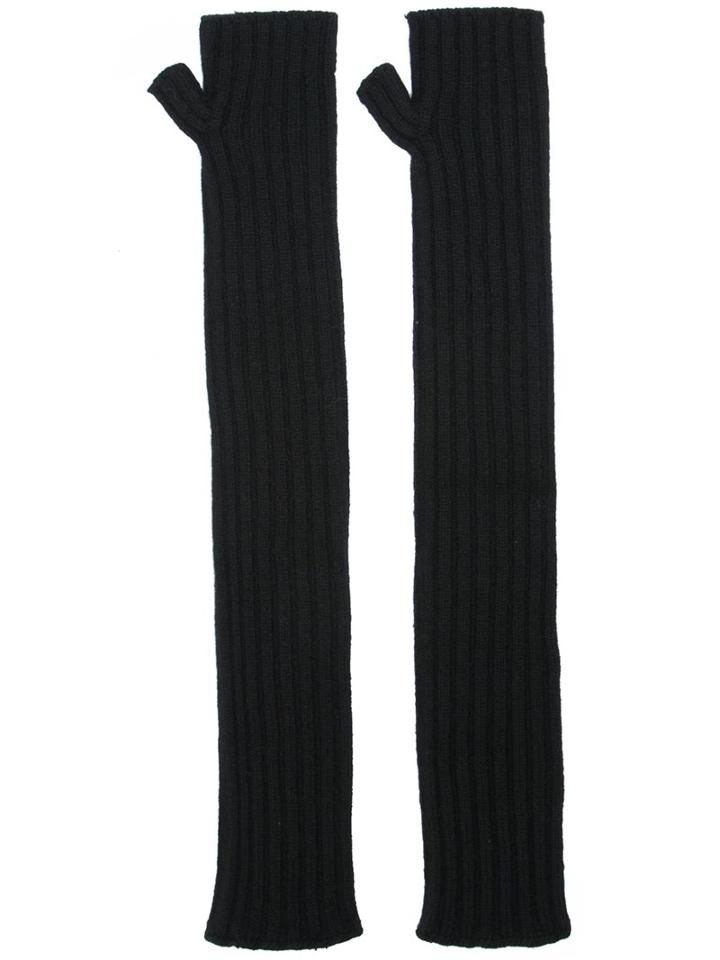 Dolce & Gabbana Ribbed Fingerless Long Gloves