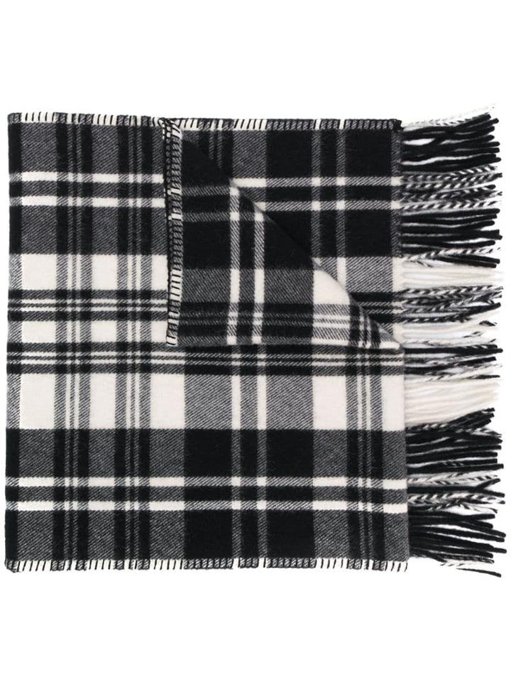 Ami Paris Checked Scarf - Black